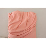 Dolce & Gabbana Pink Silk Stretch Strapless Sheath Midi Dress