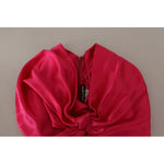 Dolce & Gabbana Silk Pink Fitted Cut One Shoulder Midi Dress DR28278