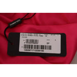 Dolce & Gabbana Silk Pink Fitted Cut One Shoulder Midi Dress DR28278