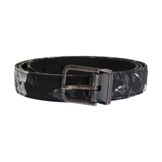 Dolce & Gabbana Elegant Floral Patterned Men's Luxury Belt Belt Dolce & Gabbana Dark Slate Gray
