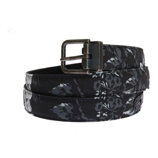 Dolce & Gabbana Elegant Floral Patterned Men's Luxury Belt Belt Dolce & Gabbana Dark Slate Gray