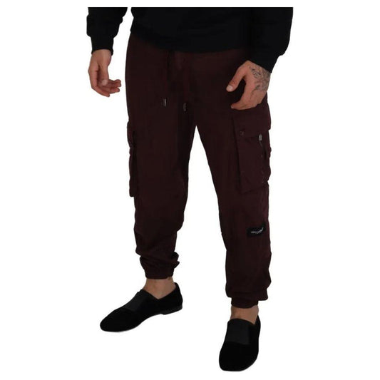 Dolce & Gabbana Bordeaux Cargo Jogger Trouser Cotton Pants Dolce & Gabbana Black