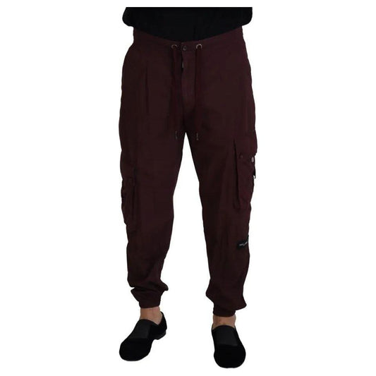 Dolce & Gabbana Bordeaux Cargo Jogger Trouser Cotton Pants Dolce & Gabbana Black
