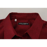 Dolce & Gabbana Bordeaux Cotton Long Sleeve Men Formal Shirt