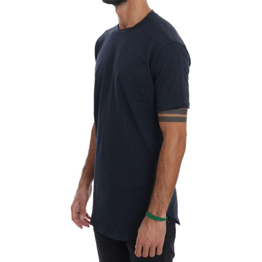 Daniele Alessandrini Chic Blue Cotton Crew-Neck Tee Daniele Alessandrini Dark Slate Gray