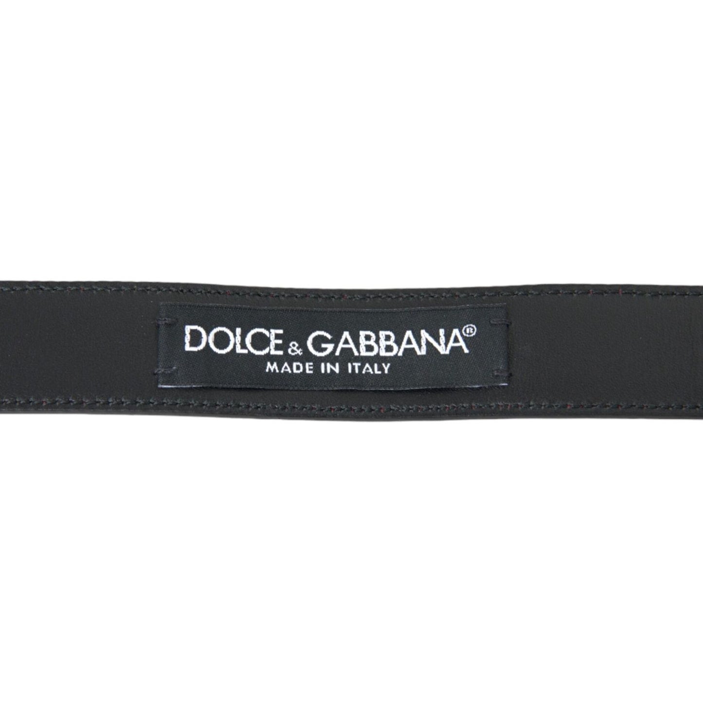 Dolce & Gabbana Red Leather Silver Metal Buckle Belt Men