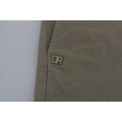 Daniele Alessandrini Beige Cotton Stretch Slim Fit Chinos