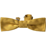 Dolce & Gabbana Yellow Silk Adjustable Neck Men Bow Tie