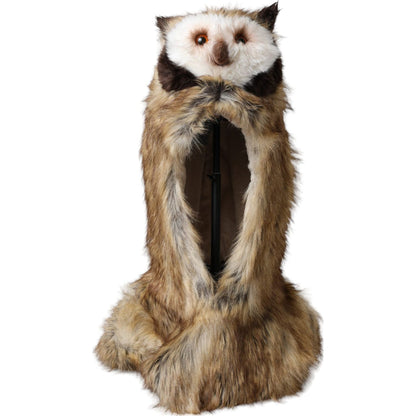 Dolce & Gabbana Brown Owl Faux Fur Whole Head Cap Hat