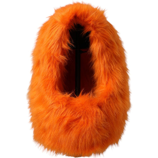 Dolce & Gabbana Orange Faux Fur Whole Head Wrap Hat Dolce & Gabbana Chocolate