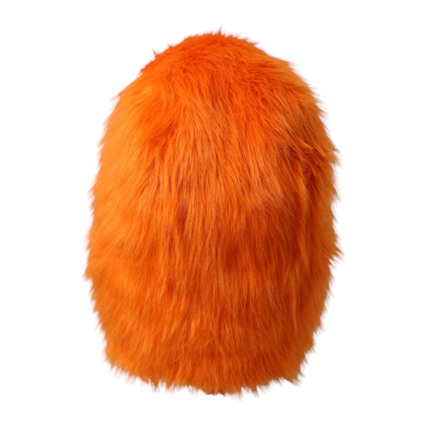Dolce & Gabbana Orange Faux Fur Whole Head Wrap Hat