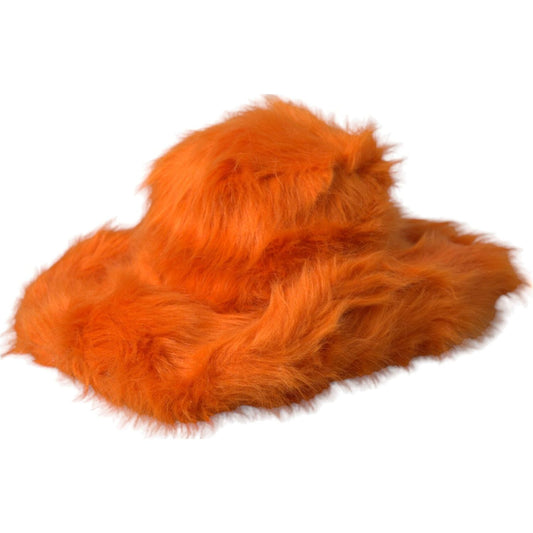 Dolce & Gabbana Orange Faux Fur Polyester Fedora Hat Dolce & Gabbana Chocolate