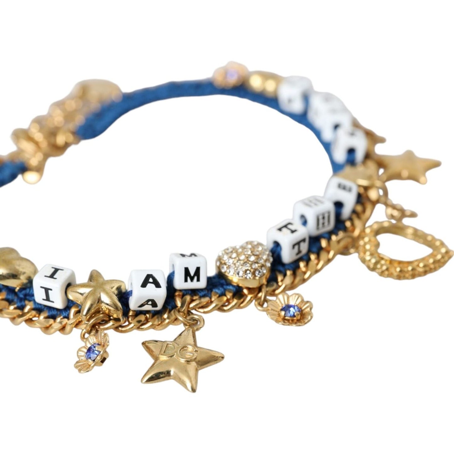Dolce & Gabbana Gold Tone Brass Chain Iam The Star Bracelet