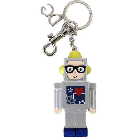 Dolce & Gabbana Multicolor Astronaut Space Metal Logo Keyring Keychain