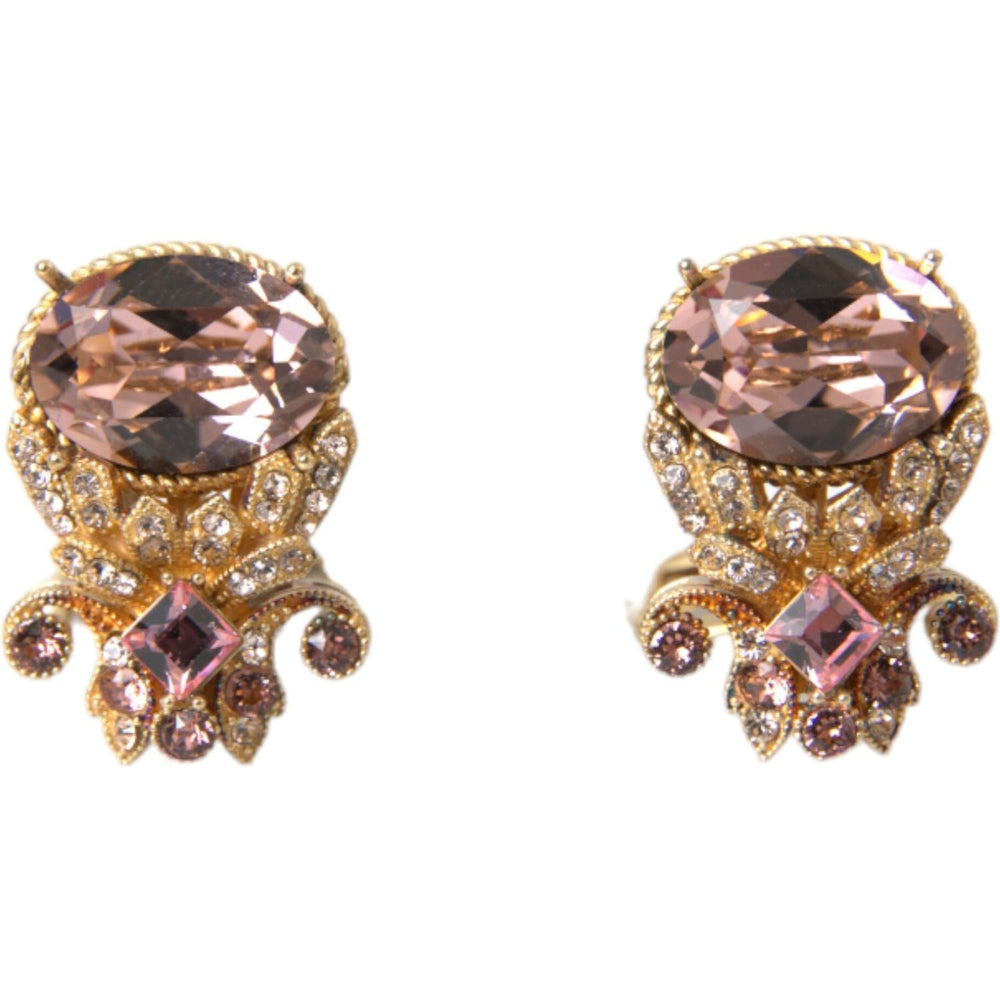 Dolce & Gabbana Gold Tone 925 Sterling Silver Crystal Cufflink Cufflinks