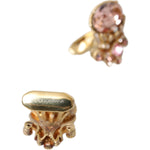 Dolce & Gabbana Gold Tone 925 Sterling Silver Crystal Cufflink Cufflinks