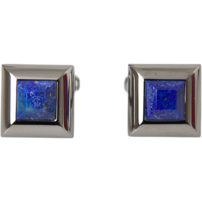 Dolce & Gabbana Silver Plated Brass Pin Crystal Cufflinks