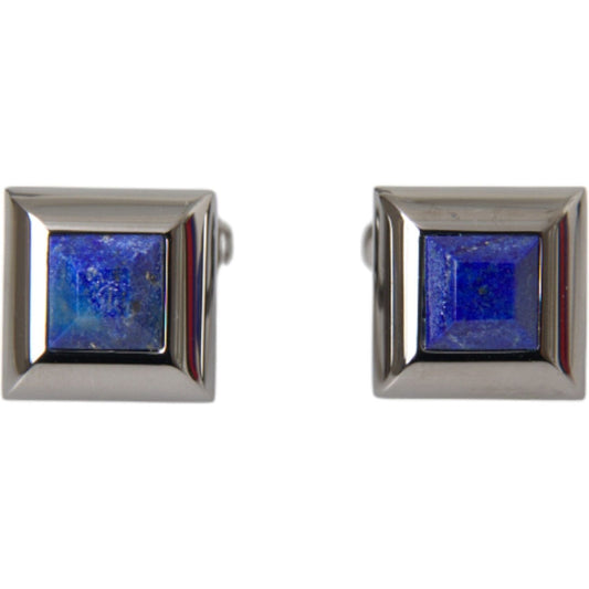 Dolce & Gabbana Silver Plated Brass Pin Crystal Cufflinks Cufflinks Dolce & Gabbana Dim Gray