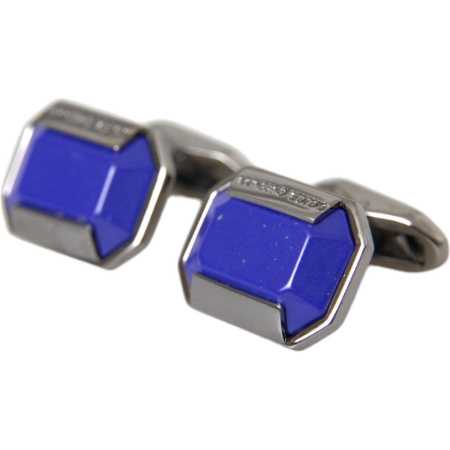 Dolce & Gabbana Silver Plated Brass Pin Crystal Cufflinks Cufflinks