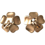 Dolce & Gabbana Gold Tone Maxi Faux Pearl Floral Clip-on Jewelry Earrings Earrings