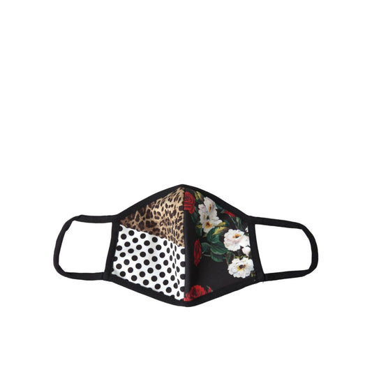 Dolce & Gabbana Multicolor Leopard Floral Elastic Ear Strap Face Mask