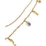 Dolce & Gabbana Gold Tone Chain Brass Charm Statement Sicily Necklace Necklace
