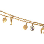Dolce & Gabbana Gold Tone Chain Brass Charm Statement Sicily Necklace Necklace