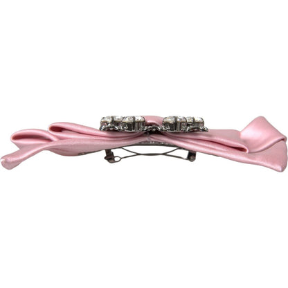 Dolce & Gabbana Pink Satin Crystal Jewelry Brooch Hair Pin
