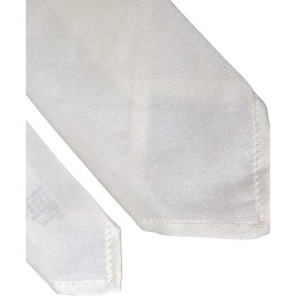 Dolce & Gabbana White Silk Blend Adjustable Tie Men