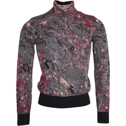 Dolce & Gabbana Multicolor Graphic Turtle Neck Men Sweater 1728,67345645728,Clothing,Dolce & Gabbana,IT46 | S,Material: 79% Silk 16% Viscose 5% Polyester,Men,Men - Clothing,Multicolor,New with tags,Sweaters - Clothing,Sweaters - Men - Clothing,Turtlenecks