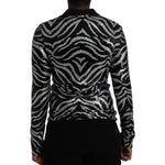 Dolce & Gabbana Black Silver Sequined Polyester Sweater