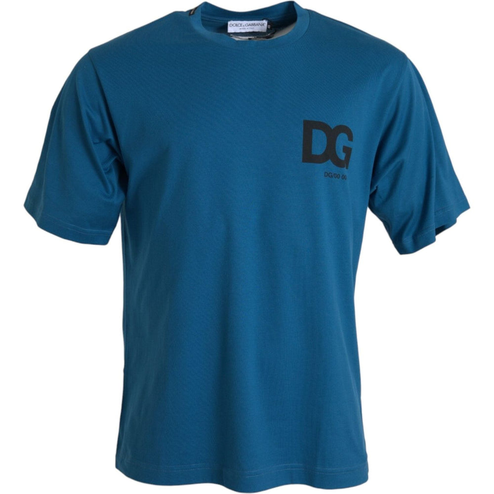 Dolce & Gabbana Blue Logo Round Neck Short Sleeves T-shirt TSH84607-56