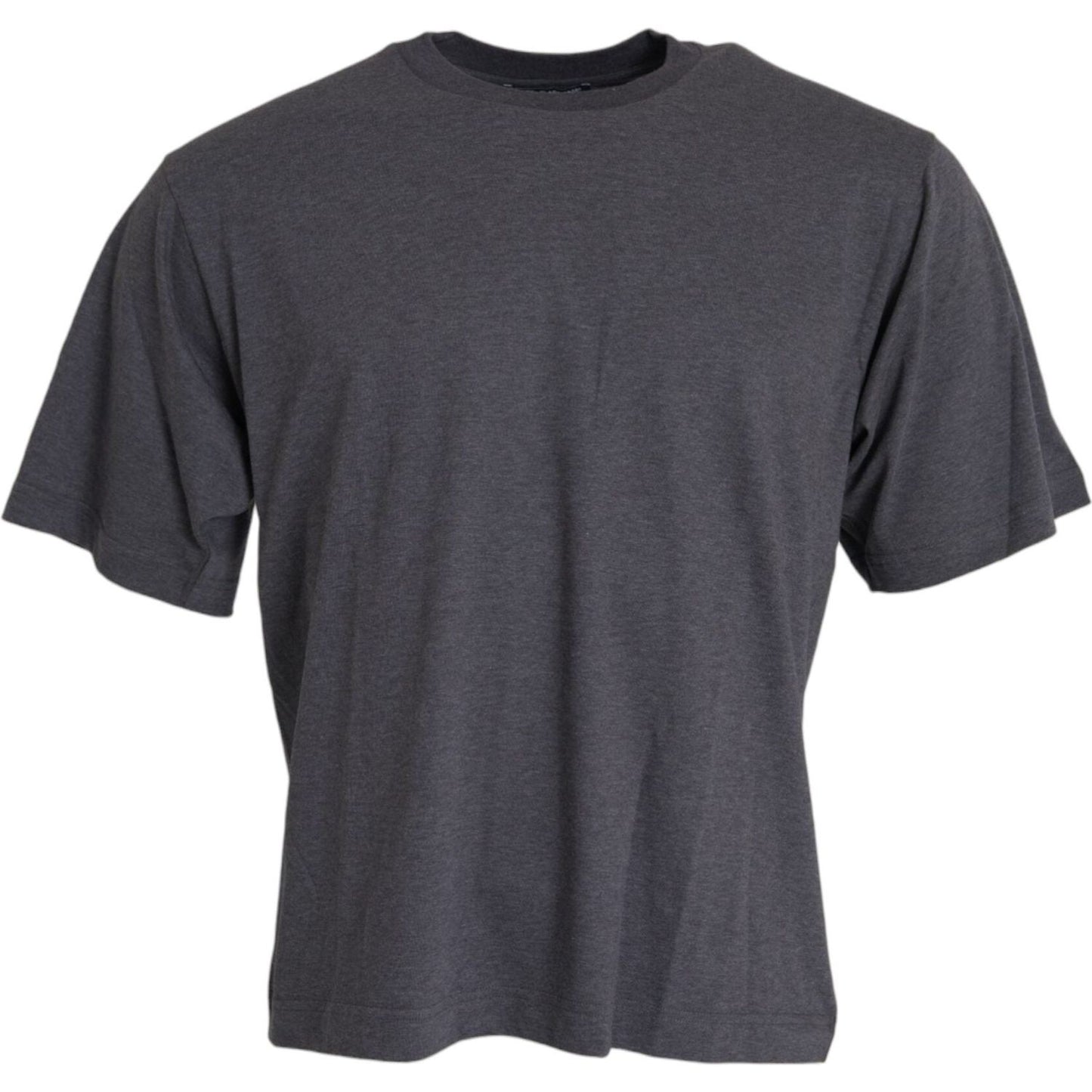 Dolce & Gabbana Gray Cotton Round Neck Short Sleeve T-shirt TSH86256-48
