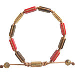 Nialaya CZ Tiger Eye Red Coral 925 Silver Men Bracelet Bracelet Nialaya Sienna