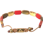 Nialaya CZ Tiger Eye Red Coral 925 Silver Men Bracelet Bracelet Nialaya Rosy Brown