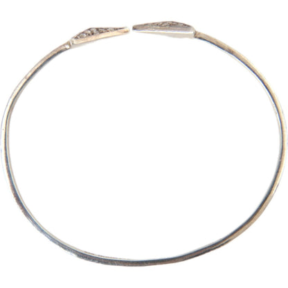 Nialaya Arrow Crystal 925 Silver Bangle Bracelet Women