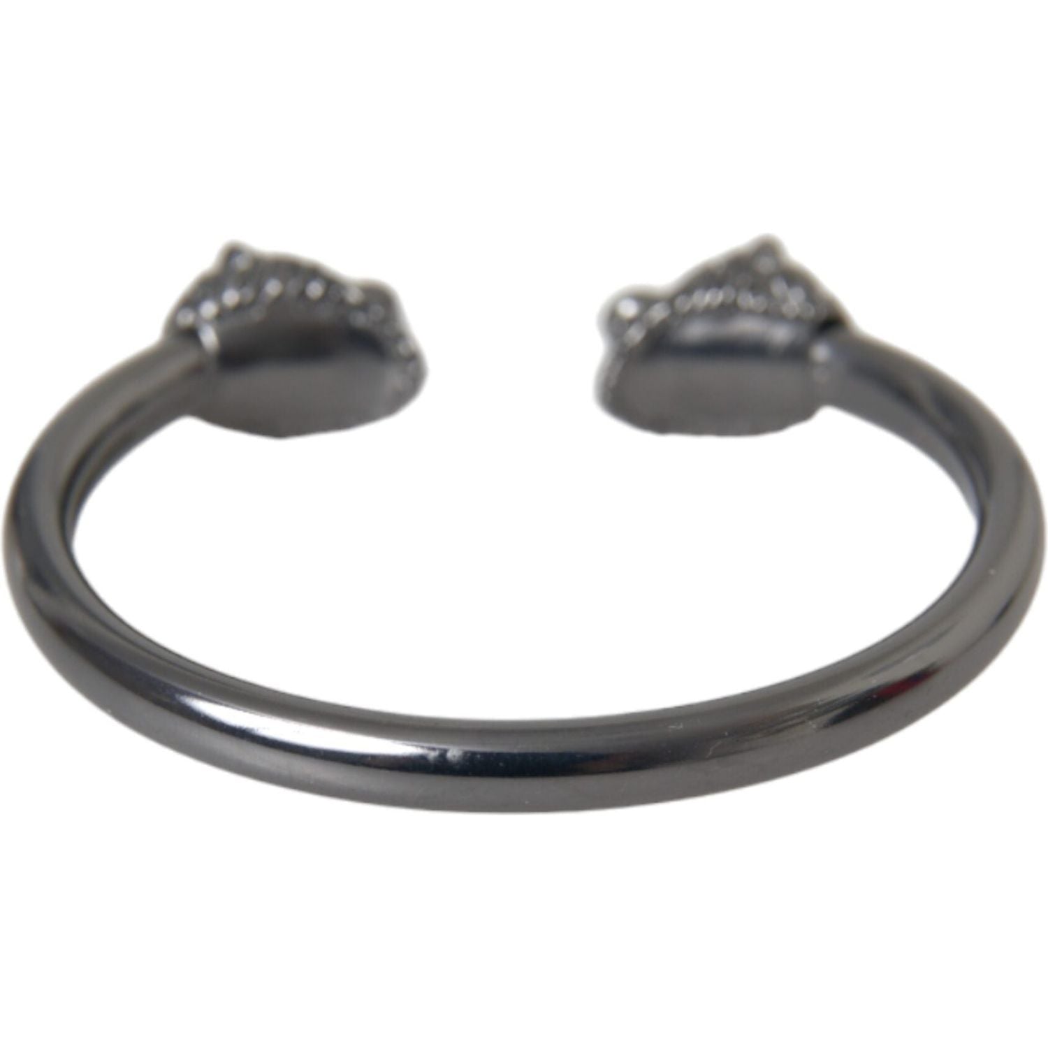 Nialaya Black Rhodium Lion Bangle Bracelet Women