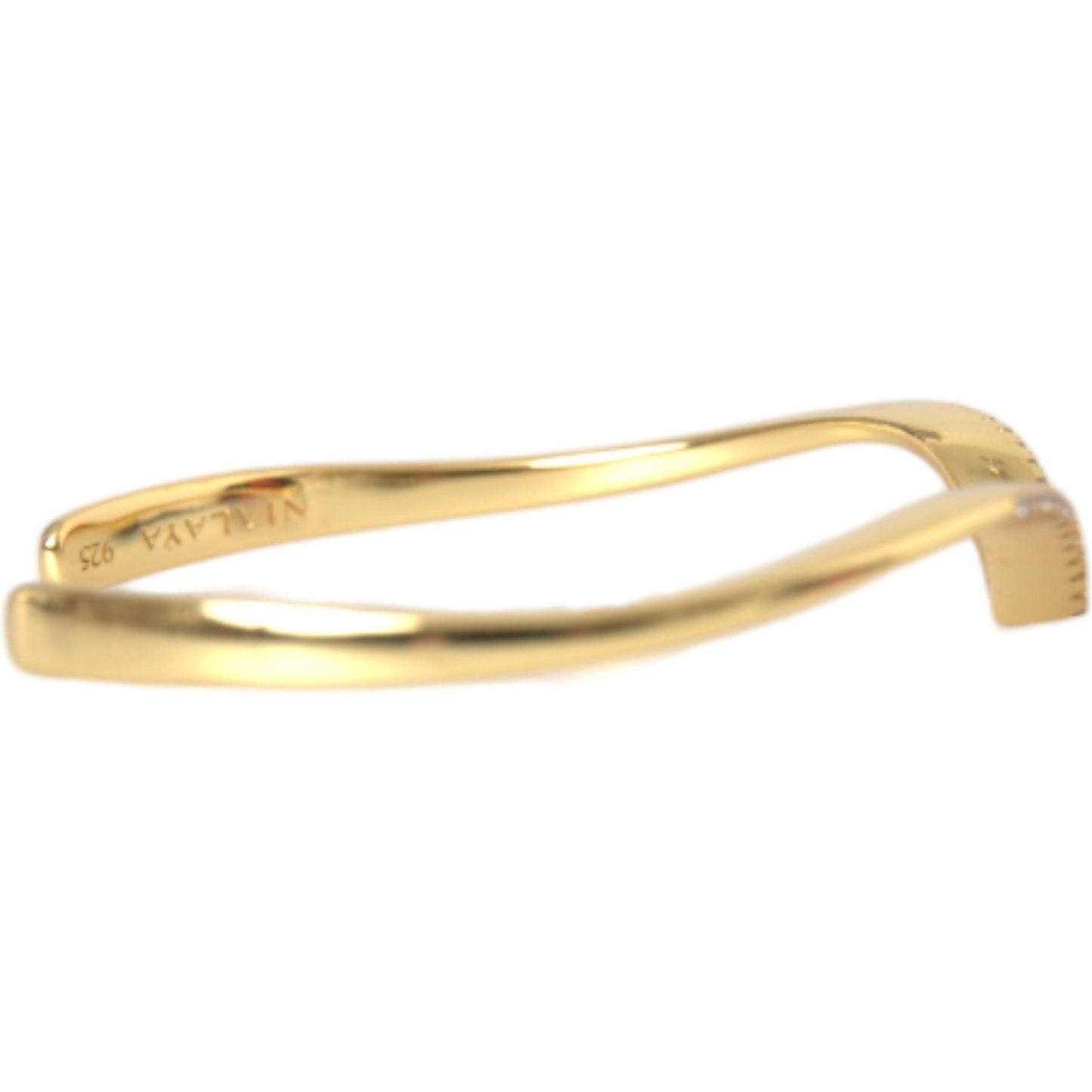 Nialaya Arched Wing Cuff Skyfall Gold CZ 925 Bracelet Bracelet