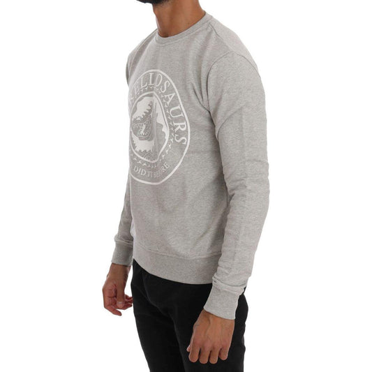 Frankie Morello Chic Morellosaurs Crewneck Cotton Sweater Frankie Morello Dark Gray