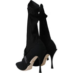 Dolce & Gabbana Black Stiletto Heels Mid Calf Boots Shoes