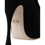 Dolce & Gabbana Black Stiletto Heels Mid Calf Boots Shoes