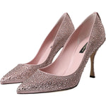 Dolce & Gabbana Pink Strass Crystal Heels Pumps Shoes