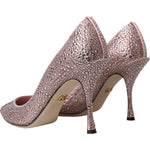 Dolce & Gabbana Pink Strass Crystal Heels Pumps Shoes