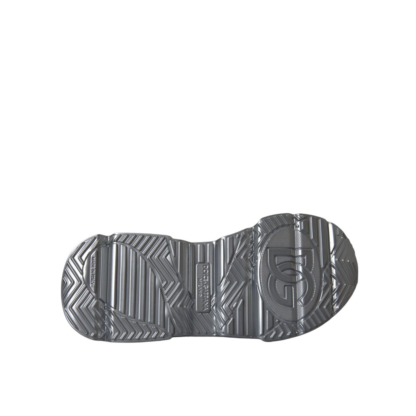 Dolce & Gabbana Silver Iridescent DAYMASTER Leather Sneakers Shoes