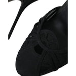 Dolce & Gabbana Black Mesh Ankle Strap Heels Sandals Shoes LA11027-39