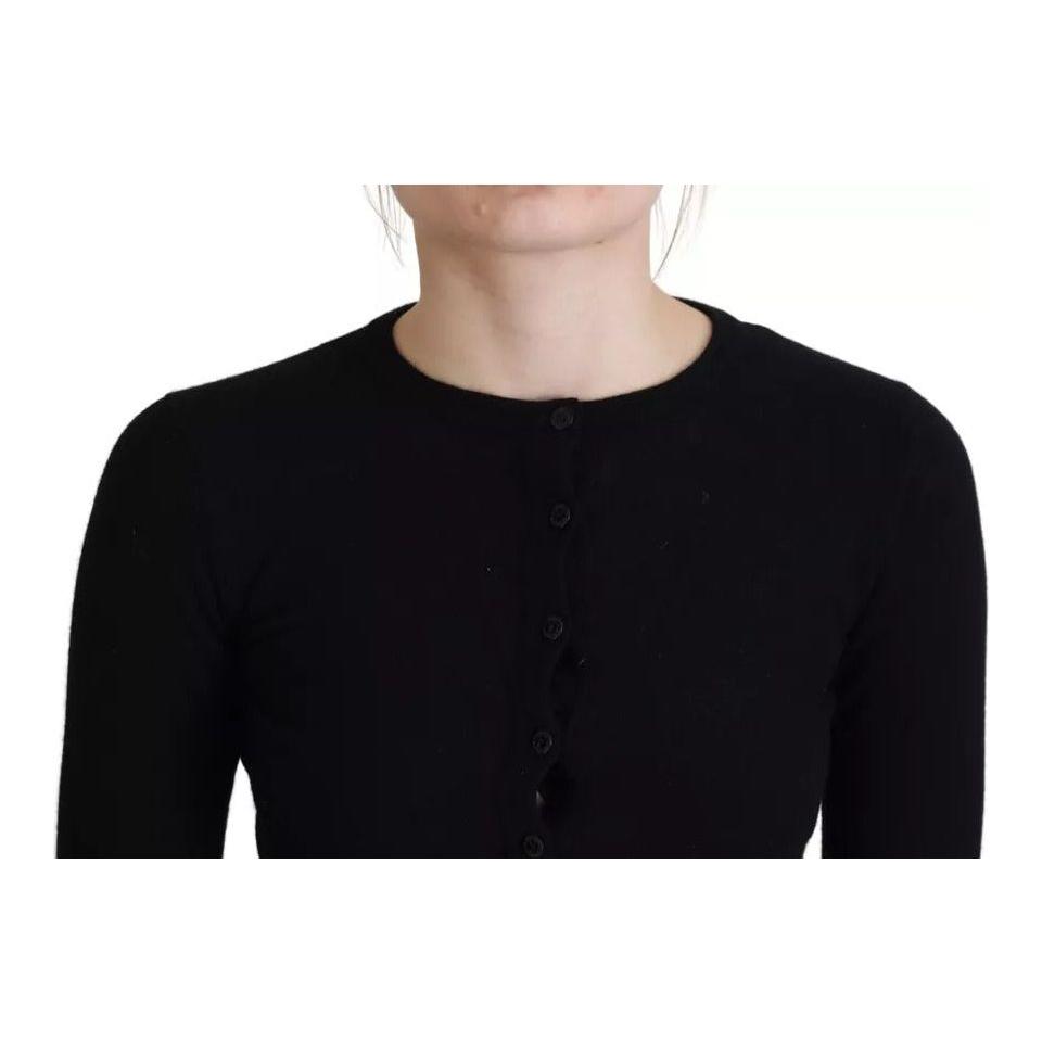 Dolce & Gabbana Black Button Down Slim Cardigan Wool Sweater TSH82981-40