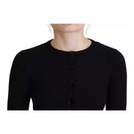 Dolce & Gabbana Black Button Down Slim Cardigan Wool Sweater TSH82981-40
