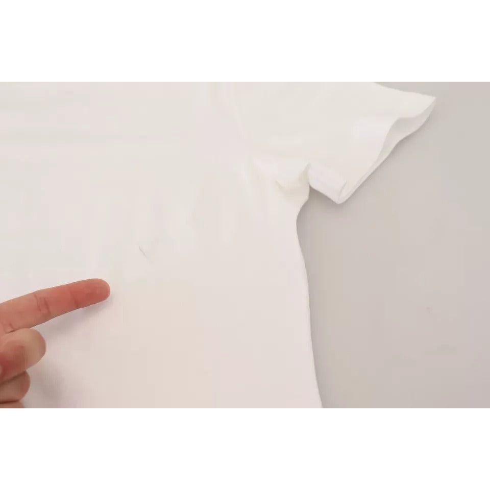 Dolce & Gabbana Optical White Printed Short Sleeves Top