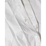 Dolce & Gabbana White Cotton Ascot Collar Long Sleeves Top