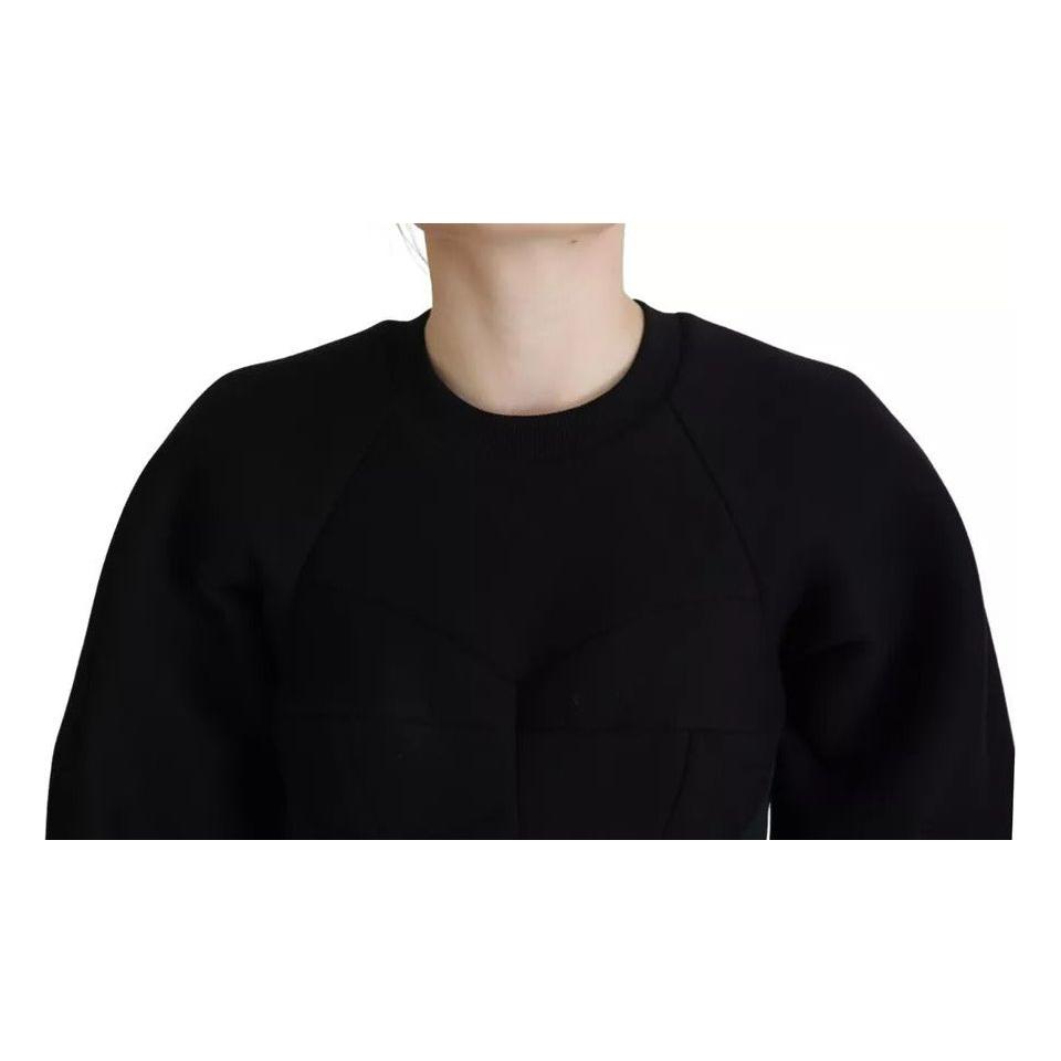 Dolce & Gabbana Black Long Sleeves A-line Mini Cotton Dress